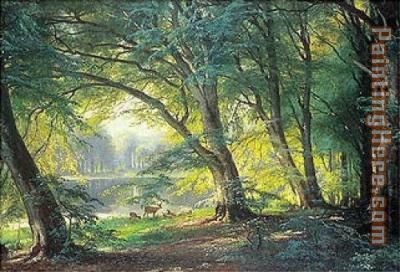 The Deer Park painting - Carl Fredrik Aagard The Deer Park art painting